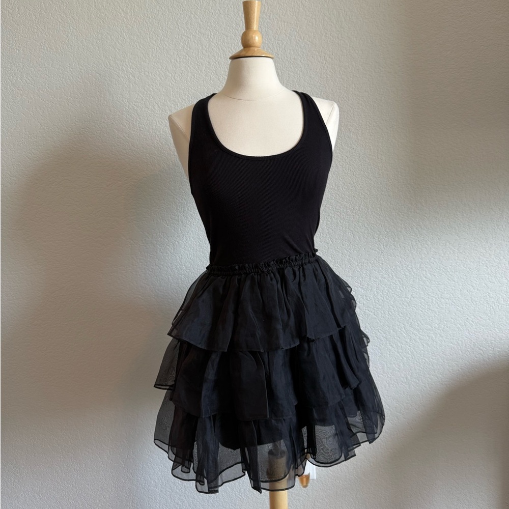 Betsey Johnson Black Layered Mini Dress